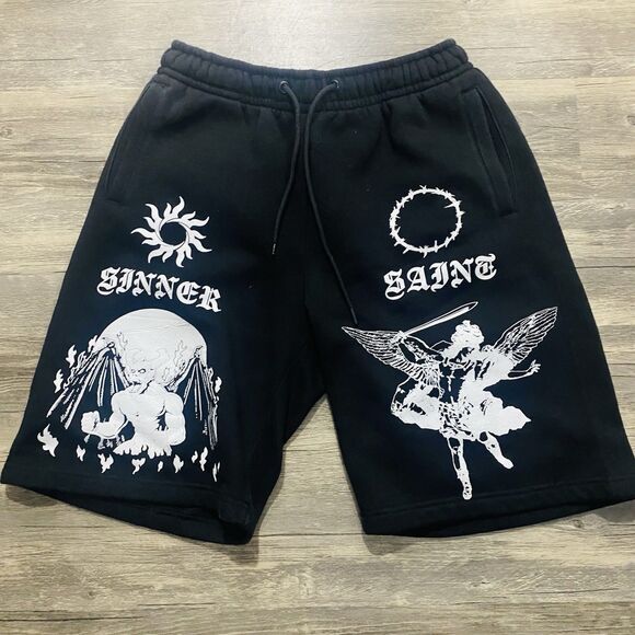 Eternity Shorts Sinner & Saint Black L Goth Grunge Alt Streetwear - Picture 2 of 11